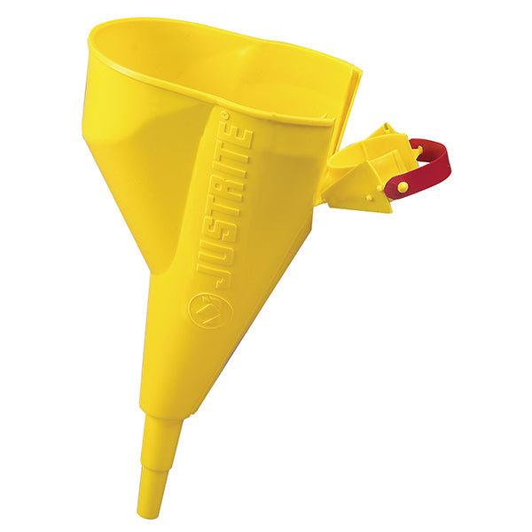 Justrite “I’m Easy” Funnel, 11 1/4" x 1/2", Yellow