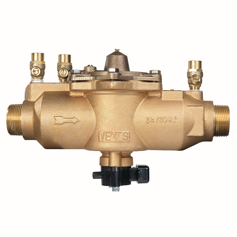 Watts® 1 1/2" 009M2-LF-FS Bronze Reduced Pressure Zone Assembly, Less Shutoff, Single Top Entry, Flood Sensor