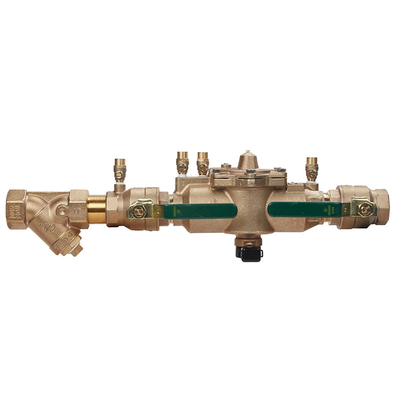 Watts® 1 1/2" LF009M2-QT-S-FS Reduced Pressure Zone Assembly, Lead-Free, Quarter Turn Shutoff Valves, Tee Handles, Strainer, Flood Sensor