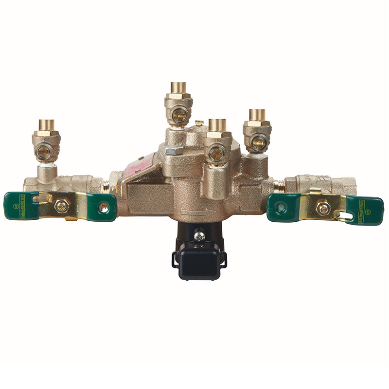 Watts® 1/2" 009-QT-SH-FS Bronze Reduced Pressure Zone Assembly, Quarter Turn Shutoff Valves, Stainless Steel Handles, Flood Sensor