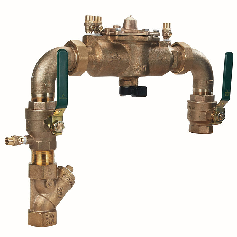 Watts® 1 1/4" LFU009-QT-S-FS Reduced Pressure Zone Assembly, Lead-Free, Quarter Turn Shutoff Valves, Union Connections, Strainer, Flood Sensor