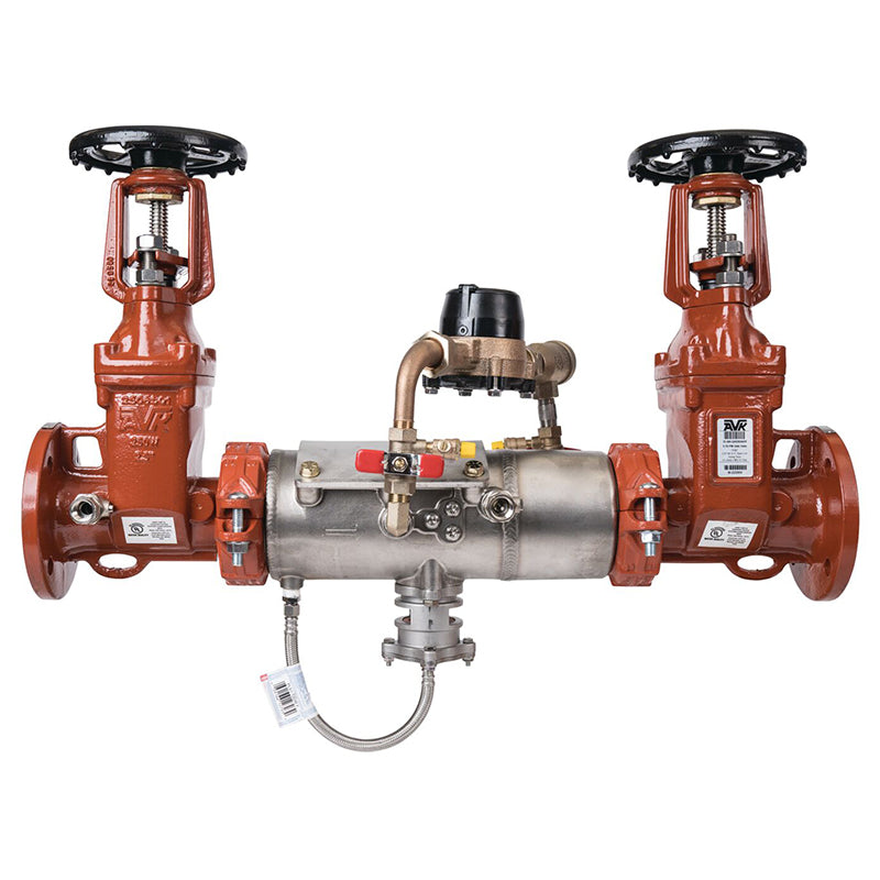 Deringer 2 1/2" D-2550G-CFM Reduced Pressure Detector Assembly, OSY Shutoffs, Grooved End Connections, Dual-Action Checks, Backflow Flood Sensor, Cubic Feet Meter