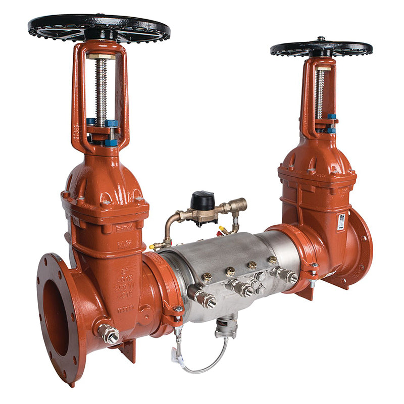 Deringer 8" D-8050G-CFM Reduced Pressure Detector Assembly, OSY Shutoffs, Grooved End Connections, Dual-Action Checks, Backflow Flood Sensor, Cubic Feet Meter