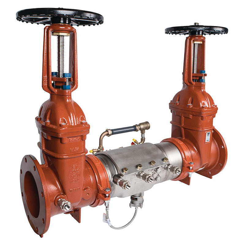 Deringer 8" D-8050G-LM Reduced Pressure Detector Assembly, OSY Shutoff Valves, Grooved Ends, Dual-Action Checks, Backflow Flood Sensor, Less Meter
