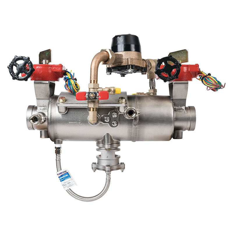 Deringer 2 1/2" D-2550-CFM Reduced Pressure Detector Assembly, Integral Butterfly Valves, Grooved Ends, Dual-Action Checks, Backflow Flood Sensor, Cubic Feet Meter