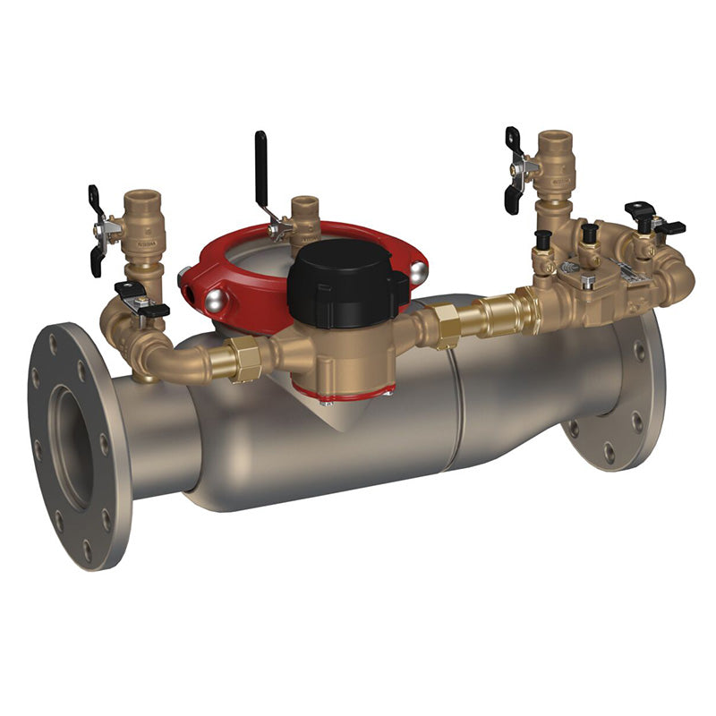 Watts 4" 774DCDA Double Check Detector Assembly Backflow Preventer, No Shutoff, Gallons/Minute Meter, Short Lay Length