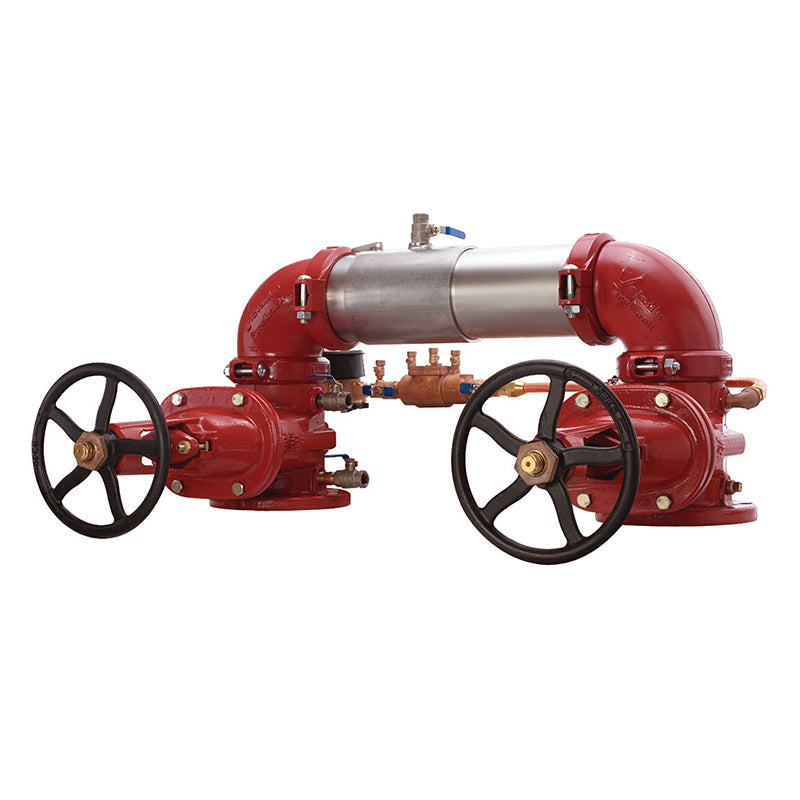 Watts 10" 757DCDA Double Check Detector Assembly Backflow Preventer, OSY Shutoff Valves, Gallons/Minute Meter, N Pattern