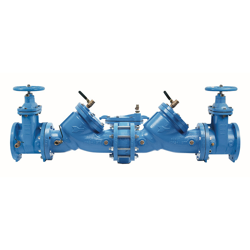 Watts 4" 909 Cast Iron Reduced Pressure Zone Backflow Preventer Assy, NRS Shutoff, with SentryPlus Alert Flood Prevention System, Automatic Shutoff ACV, ArmorTek Coating