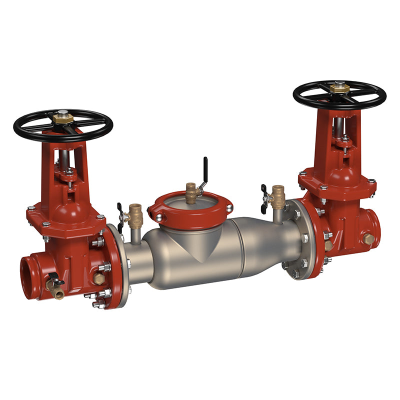 Watts 10" 774 Double Check Valve Assembly Backflow Preventer, OSY Shutoff, Grooved Inlet x Grooved Outlet, Short Lay Length