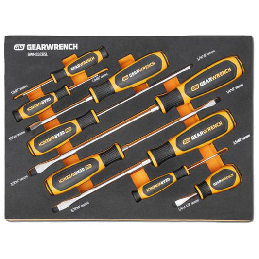 GearWrench® 9-Piece Slotted Dual Material Screwdriver Set, 1/Each