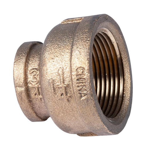 1 1/4" x 3/4" Lead Free Reducing Brass Coupling