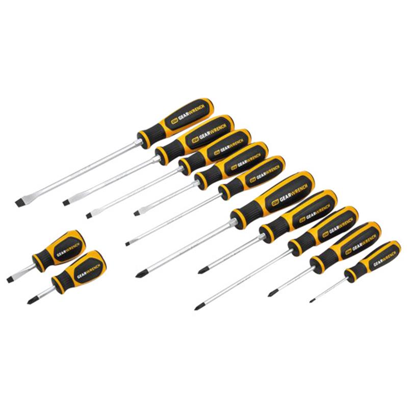 GearWrench® 12-Piece Phillips®/Slotted Dual Material Screwdriver Set, 1/Each