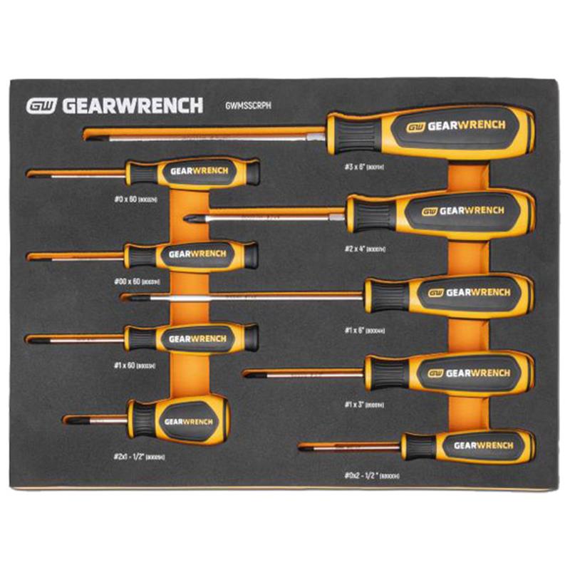 GearWrench® 9-Piece Phillips® Dual Material Screwdriver Set, 1/Each