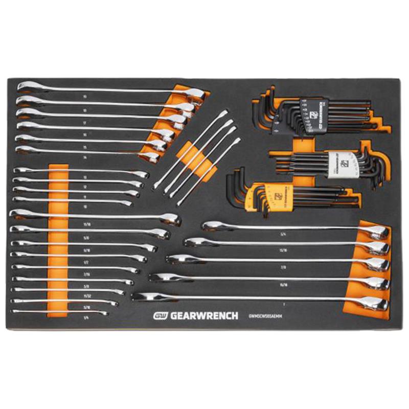 GearWrench® 59-Piece 6 Point Combination Wrench & Hex Key Set, 1/Each