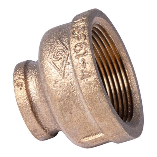 1 1/2" x 3/4" Lead Free Reducing Brass Coupling