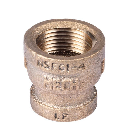 3/4" x 1/2" Lead Free Reducing Brass Coupling