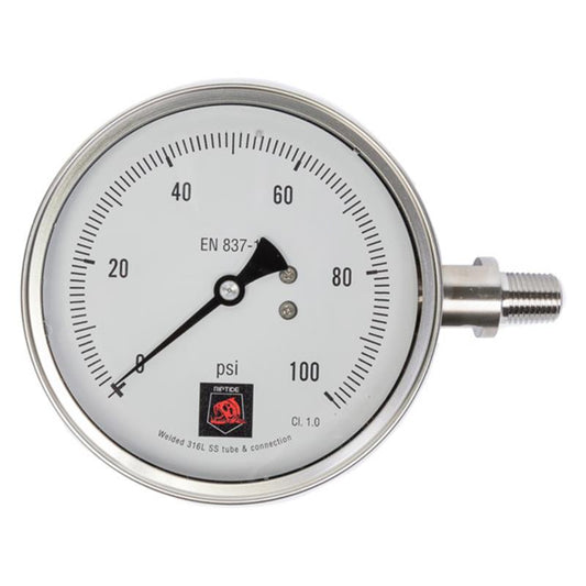 Riptide Glycerin Filled Calibrated Right Hand Gauge w/ Certificate