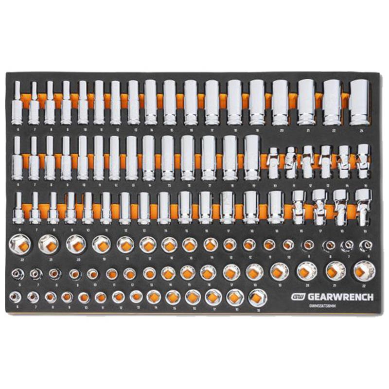 GearWrench® 104-Piece Drive Maser Socket Set, Metric, 3/8", 1/Each