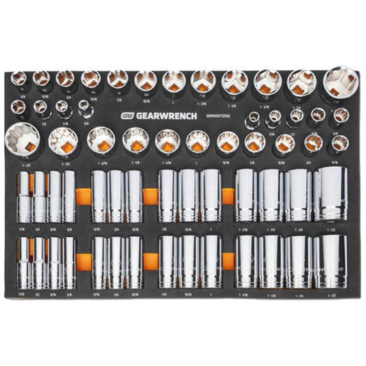 GearWrench® 60-Piece Drive Master Socket Set, SAE, 1/2", 1/Each