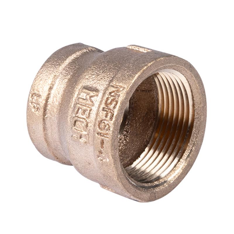 1 1/4" x 1" Lead Free Reducing Brass Coupling