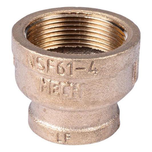 1 1/2" x 1" Lead Free Reducing Brass Coupling