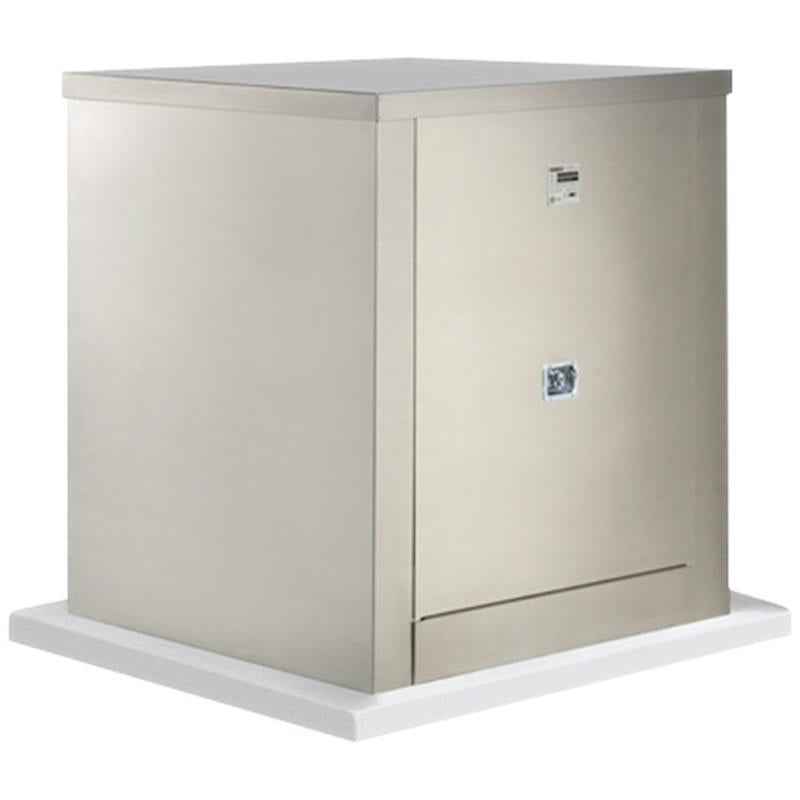 Safe T Cover Standard Enclosure with Heater, 2 Door, Lift Up Roof, Brushed Aluminum, 54" x 60" x 58"