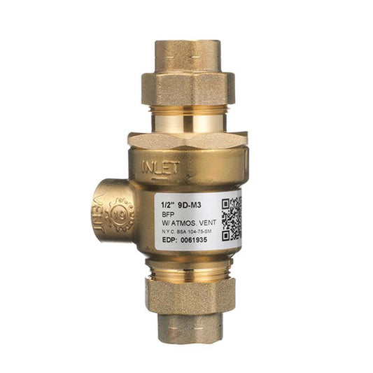 1/2" Watts 9D-M3 Dual Check with Atmospheric Vent **Threaded Ends**