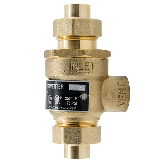 1/2" Watts 9DS-M3 Dual Check with Atmospheric Vent **Solder Ends**