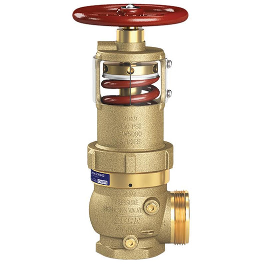 2.5 ZW5000 FIRE HOSE PRESS RED VALVE, FNPT X MALE HOSE THREAD, ANGLE