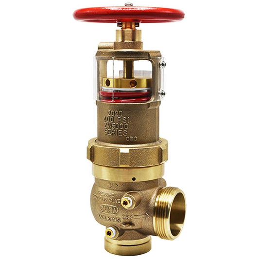 2.5 ZW5000 FIRE HOSE PRESS RED VALVE, GRV X MALE HOSE THREAD, ANGLE