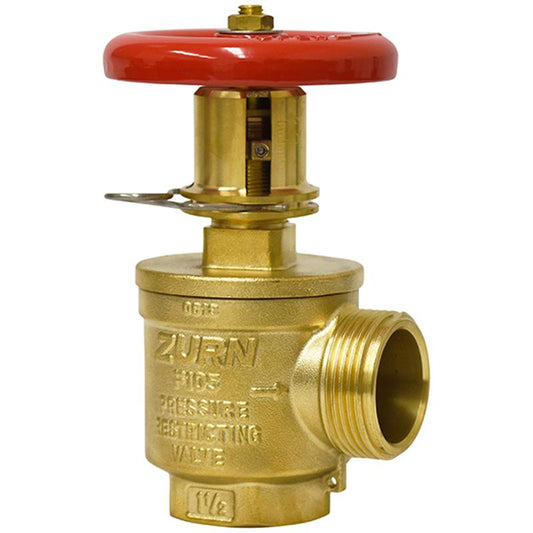 1.5 FNPT X NH PRESSURE RESTRICTG FIRE HOSE VALVE, ANGLE BODY, BRASS