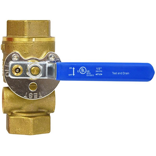 1.5 FIRE TEST AND DRA VALVE, STRAIGHT BODY, K5.6 ORIFICE, BRASS