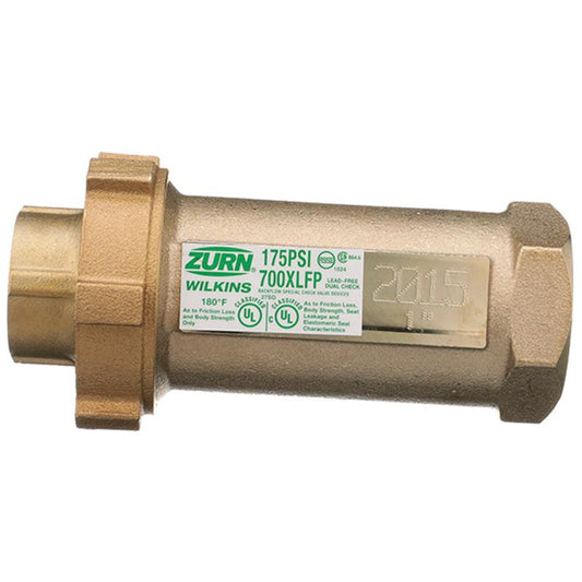 1 UNION FEM NPT LT X 1 FEM NPT OUTLT LEAD FREE FIRE PROTCTN DUAL CHECK