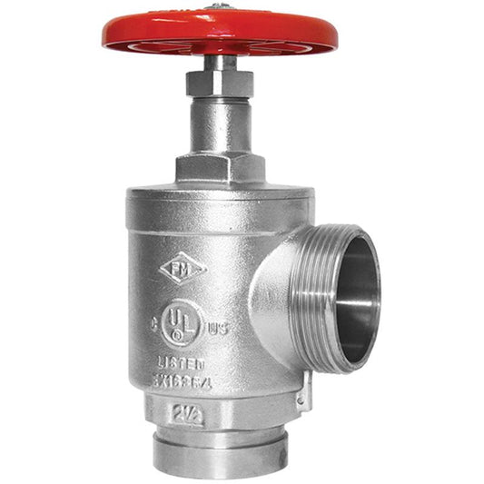 2.5 GRV X NH FIRE HOSE VALVE, ANGLE BODY, CHROME
