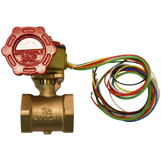 2 FIRE BUTTERFLY VALVE, BRASS, THREADED, W-SUPERVISORY SWITCH