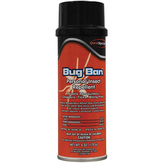 QuestSpecialty Bug Ban Insect Repellent, 6 oz Aerosol, 12/Case