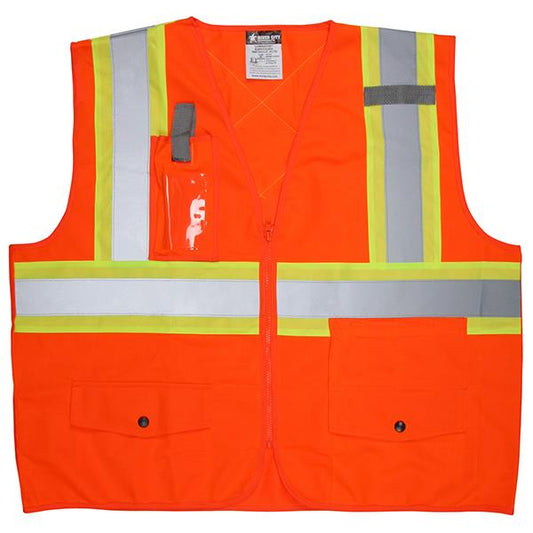 MCR Safety ANSI Class 2 and CSA Z96 Compliant Polyester Safety Vest, 3X-Large, Fluorescent Orange