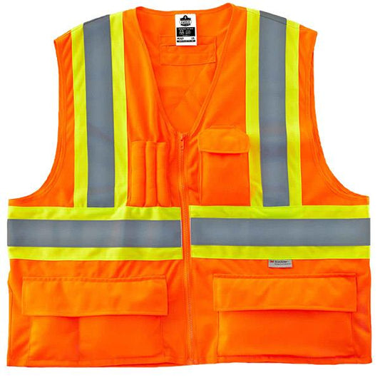 Ergodyne GloWear 8235ZX Type R Class 2 Two-Tone X-Back Vest, Large/X-Large, Orange