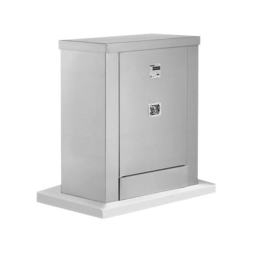 Safe T Cover Standard Enclosure with Heater, Lift Up Roof, Brushed Aluminum, 26" x 25" x 9"