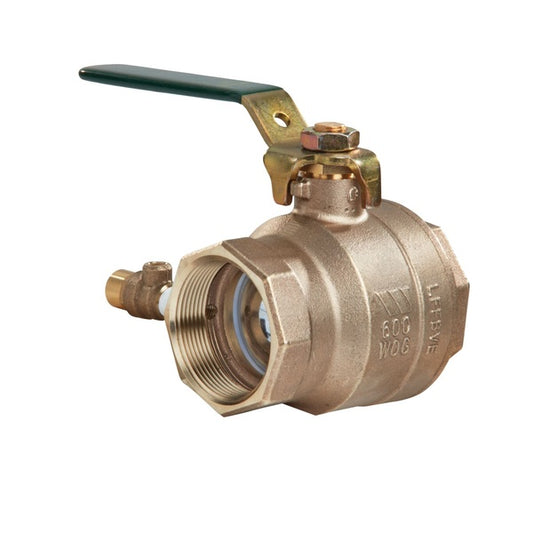 Ames 1 1/4" Full Port Bronze Ball Valve w/ Test Cock