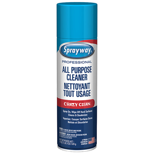 Sprayway Crazy Clean All Purpose Cleaner, 19 oz Aerosol, 12/Case
