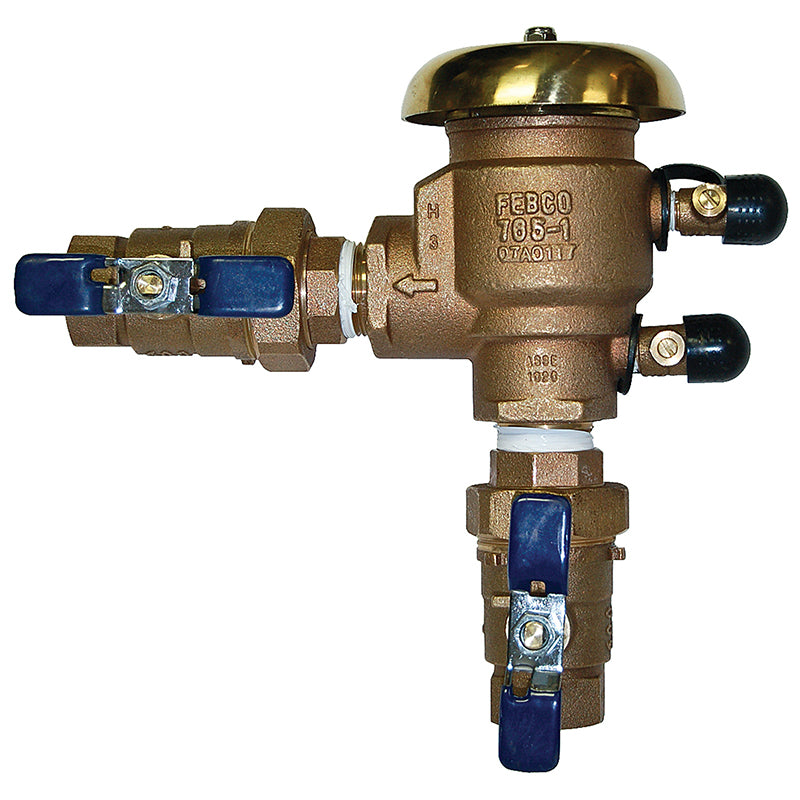 Febco® 1 1/4" U765-QT-PVB Bronze Pressure Vacuum Breaker Assembly,  Quarter Turn Shutoffs, Union Connections