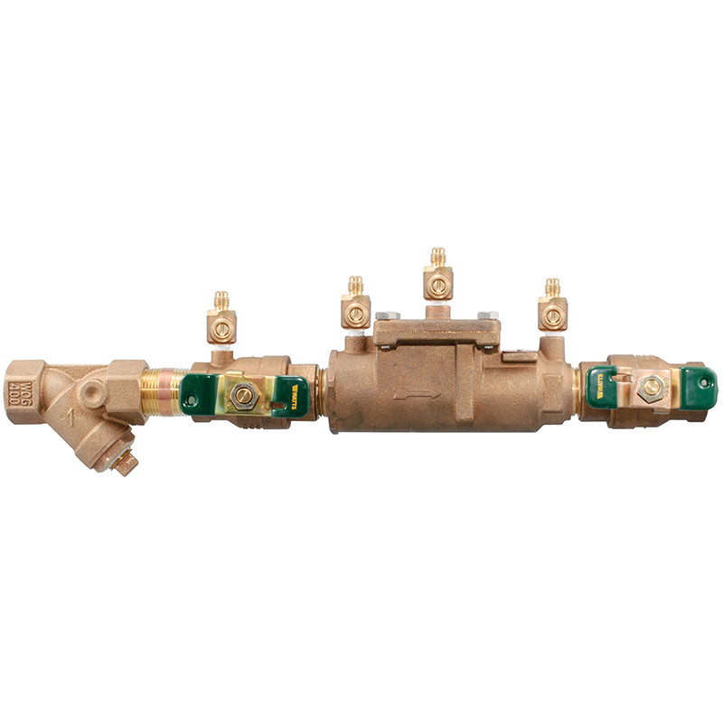 Watts® 1" 007M1-QT-S Bronze Double Check Valve Assembly, Quarter Turn Shutoff, Strainer, Single Top Entry