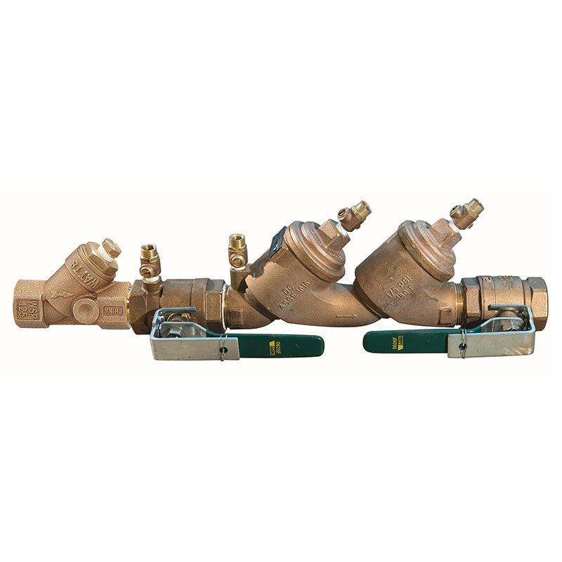Watts® 1 1/2" LF719QTS Double Check Valve Assembly, Lead-Free,  Quarter Turn Ball Valve, Strainer
