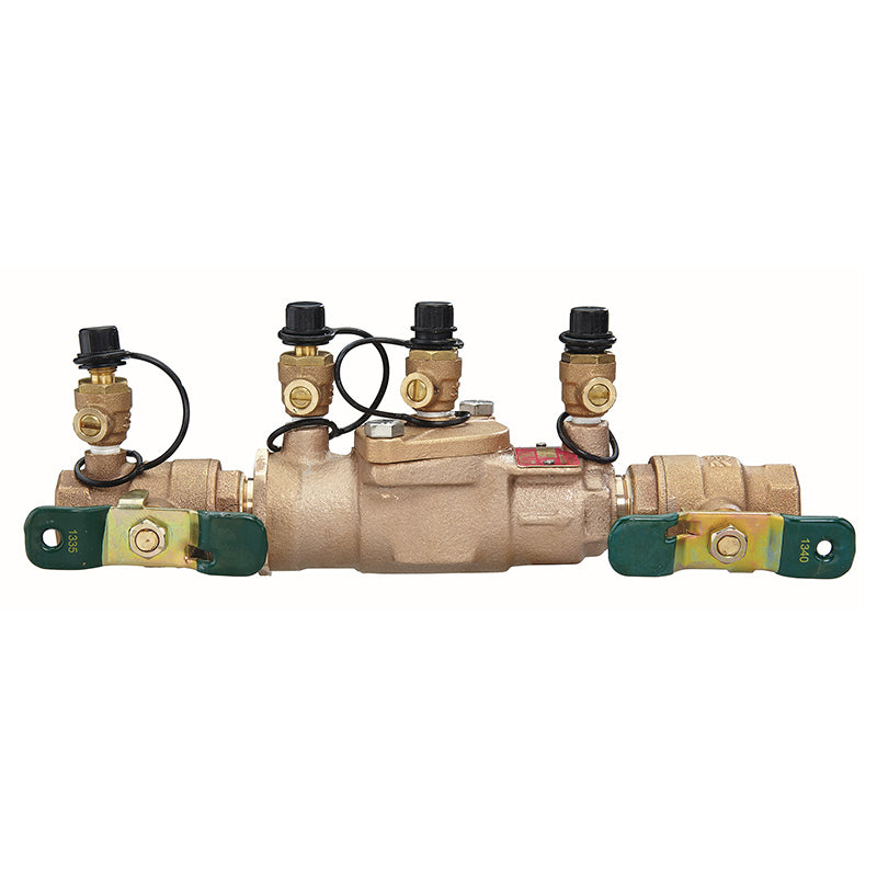 Watts® 1/2" 007-QT-CT Bronze Double Check Valve Assembly, Quarter Turn Shutoff, Cap and Tether, Single Top Entry
