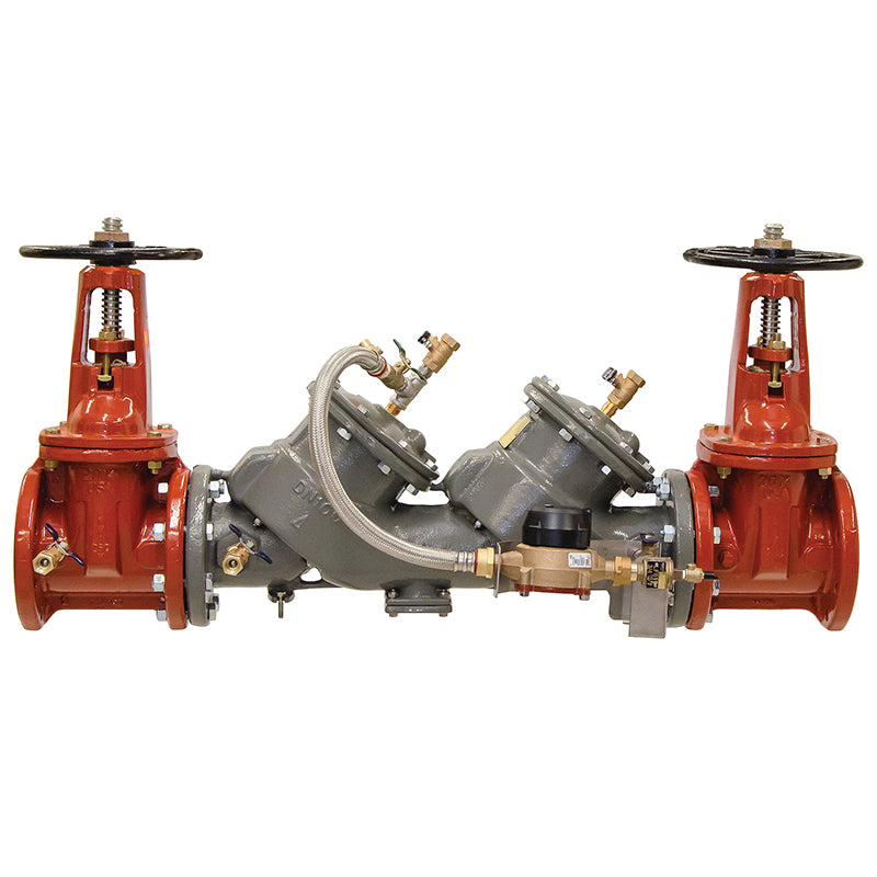 Febco® 4" LF856DCDA-DOSY-CFM Double Check Detector Assembly, Lead-Free, ArmorTek Coating, Domestic OSY Gate Valves, Cubic Feet Meter