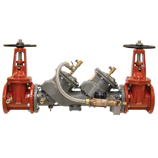 Febco® 4" LF856DCDA-DOSY-CFM Double Check Detector Assembly, Lead-Free, ArmorTek Coating, Domestic OSY Gate Valves, Cubic Feet Meter