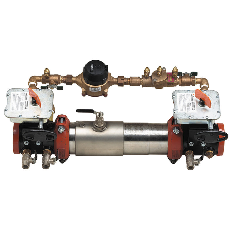 Ames® 4" LFC300-BFG-CFM Colt Double Check Detector Assembly, Lead-Free, Grooved Gear Butterfly Valves, Tri-Link Checks, Cubic Feet Meter