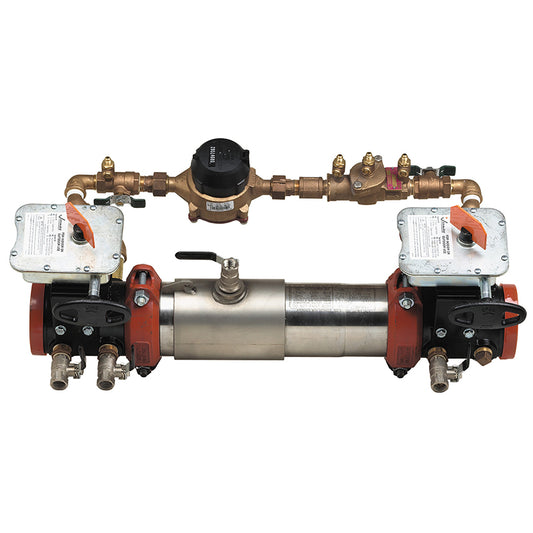 Ames® 4" LFC300-BFG-CFM Colt Double Check Detector Assembly, Lead-Free, Grooved Gear Butterfly Valves, Tri-Link Checks, Cubic Feet Meter
