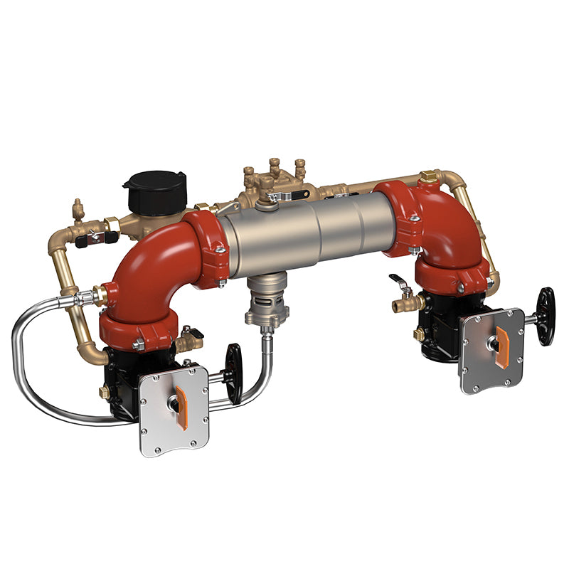 Ames® 2 1/2" LFC500N-BFG-CFM Colt Reduced Pressure Detector Assembly, Lead-Free, N Pattern, Grooved Butterfly Shutoffs, Link Check Modules, Cubic Feet Meter